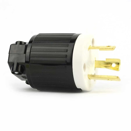 Superior Electric Locking Plug, L6-30P, 30 A, 250V AC, Screw Terminals, Black, White YGA017